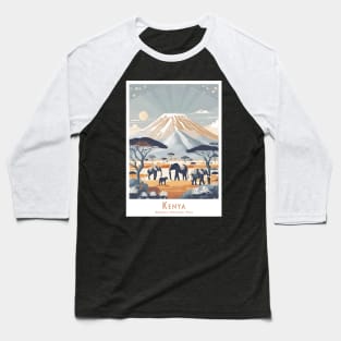 Sunset Majesty at Amboseli with Kilimanjaro - Kenya’s Wildlife Haven Baseball T-Shirt